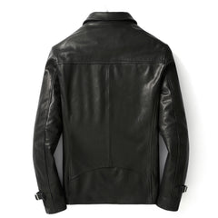 BikerJacket Men sBlackGrainedCowhideJacketBack