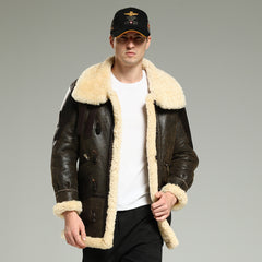 Dark Brown Lambskin B3 Bomber Jacket