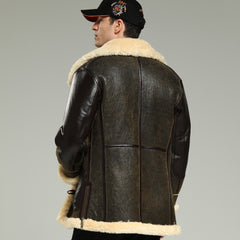 Dark Brown Lambskin B3 Bomber Jacket Back View