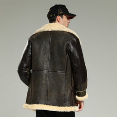 Dark Brown Lambskin B3 Bomber Jacket Side View