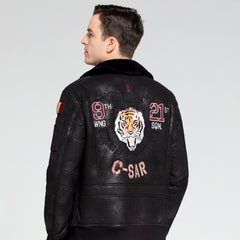 Italianbomberjacket 921tigerembroideredpatternontheback