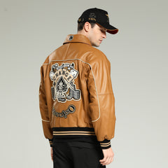 KingCasinoLeatherJacket-orangecolor