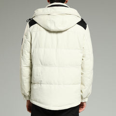 LeatherDownJacket-LuxuryWarmWhiteHoodedLeatherDownJacketBack