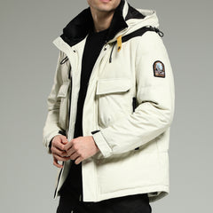 LeatherDownJacket-LuxuryWarmWhiteHoodedLeatherDownJacketRight