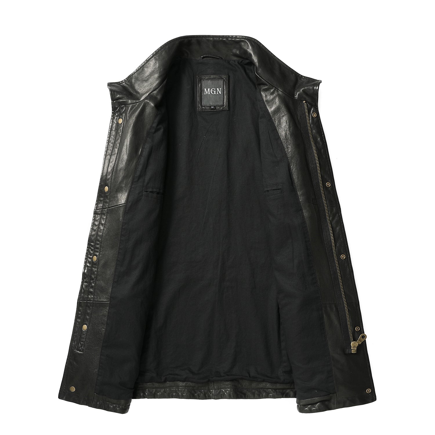 MotorcycleJacket Men sLongBlackMotorcycleJacketLined