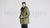 Leather Down Jacket - Men's Long Green Hooded Cowhide Down Jacket